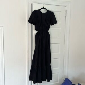 Wayf black maxi dress with cut outs